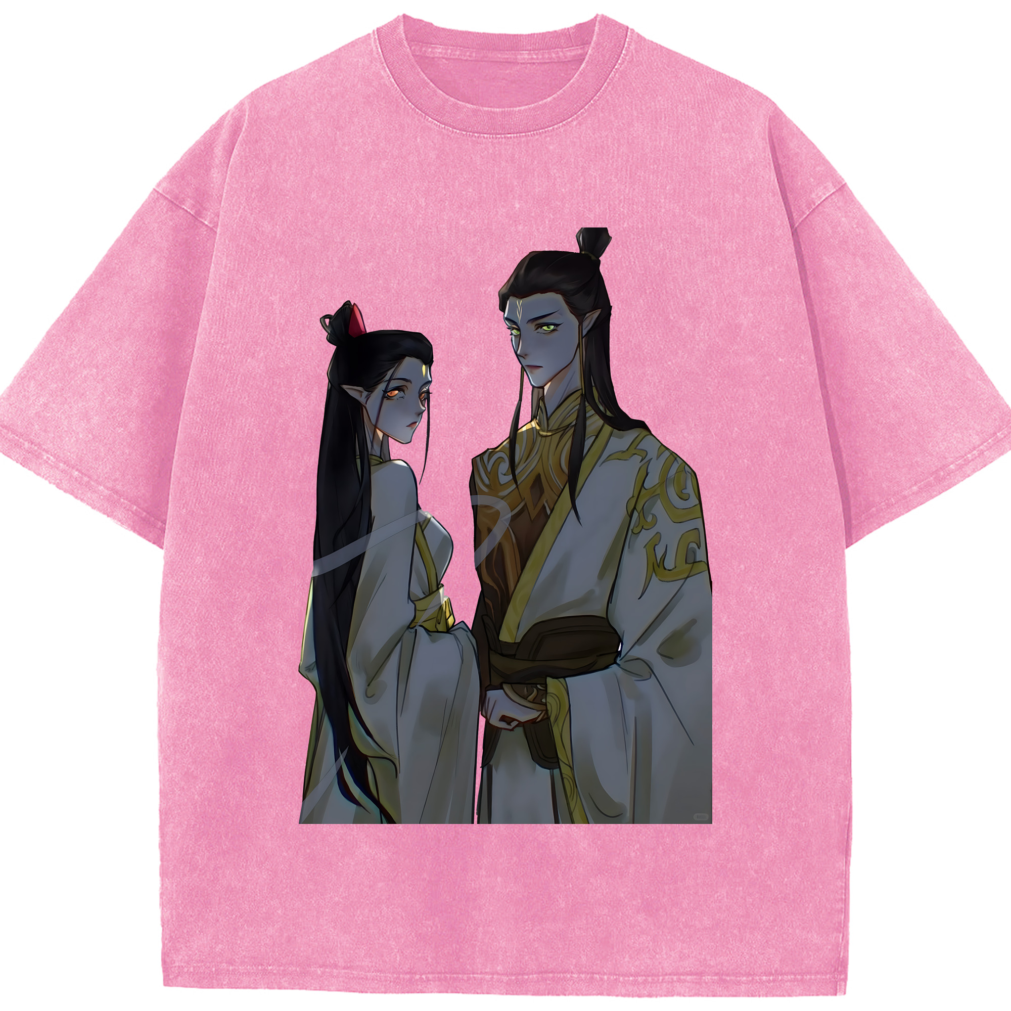 （画像用） Ne Zha 2 ナタ 魔童の大暴れ 綿100% ヴィンテージ風 半袖Tシャツ（フロントプリント）